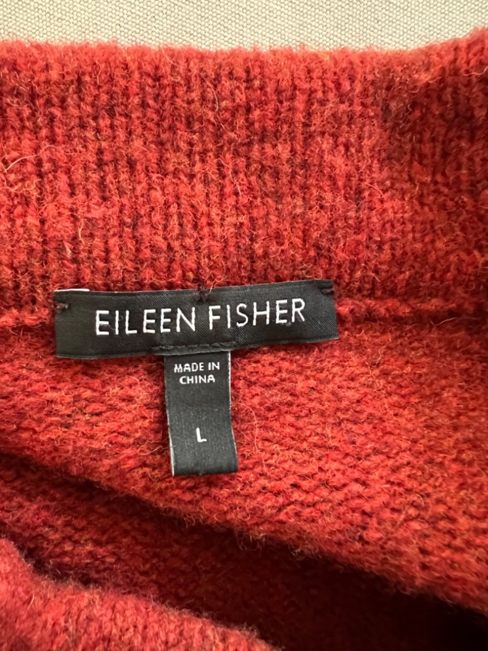 EILEEN FISHER 100% Wool Cardigan/Coat in Heather Rust - L - Picture 4 of 8